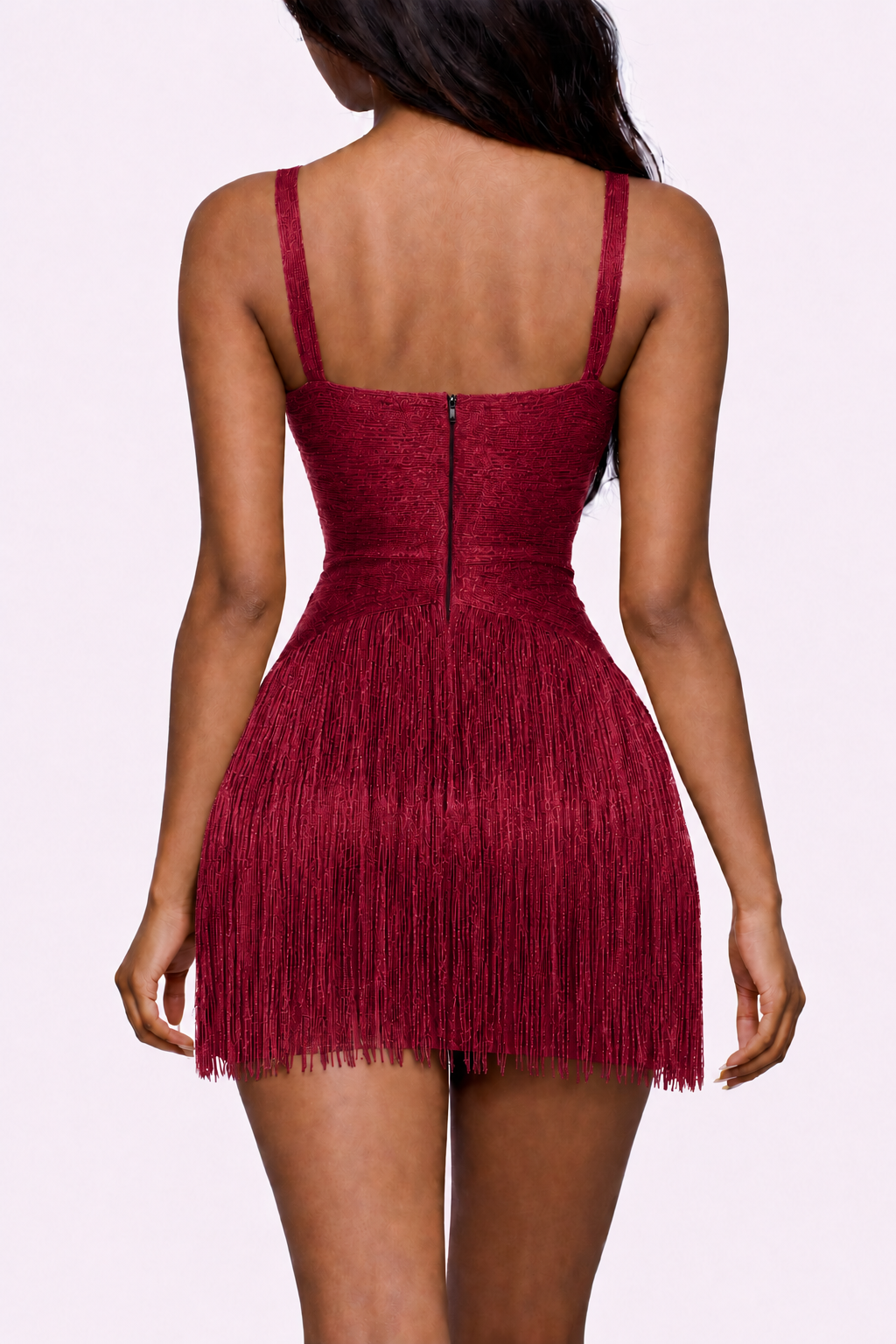 Flirty Fringe Bandage Mini Dress — image 13